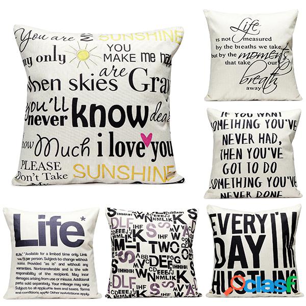 English Letter Moda Algodão Almofada De Almofada Cama De