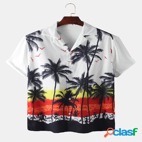 Férias tropicais para homem Coco Print Loose Vacation