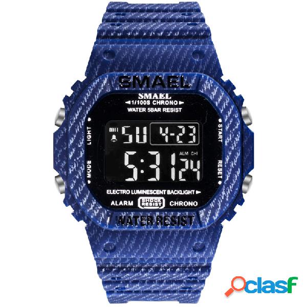 Homens Camouflage Cowboy Estilo Luminoso 5ATM Assista