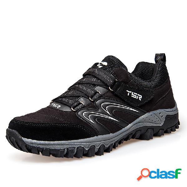 Homens Camurça Antiderrapante Gancho Loop Outdoor Casual