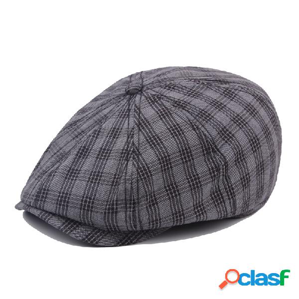 Homens Mulheres Algodão estilo britânico octagonal Beret