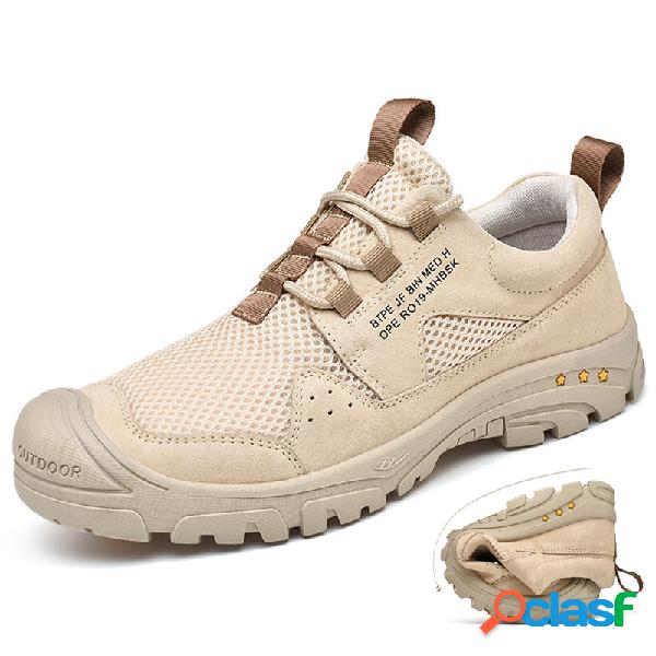 Homens Outdoor Anti-colisão de malha Lace Up Non Slip
