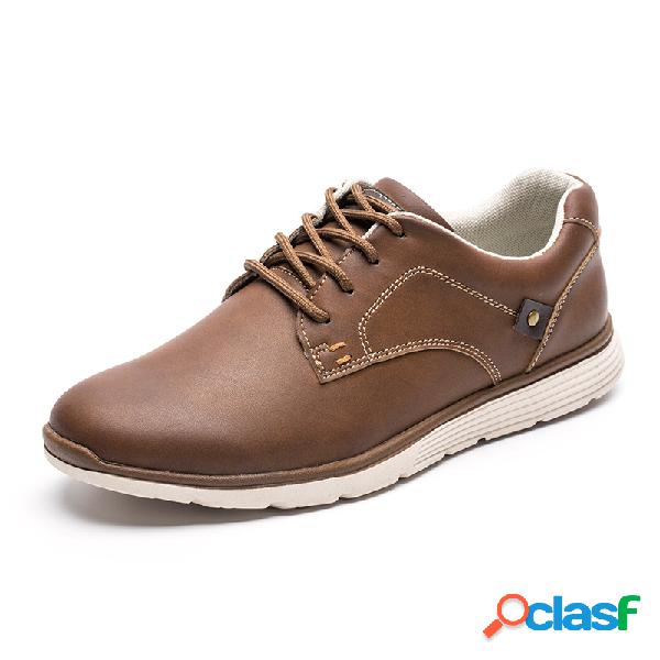 Homens Pure Color Couro Antiderrapante Soft Soft Casual