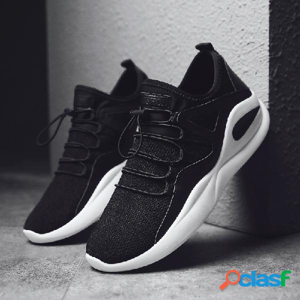 Homens Tecido Slip Resistente Soft Sole Elastic Lace Casual