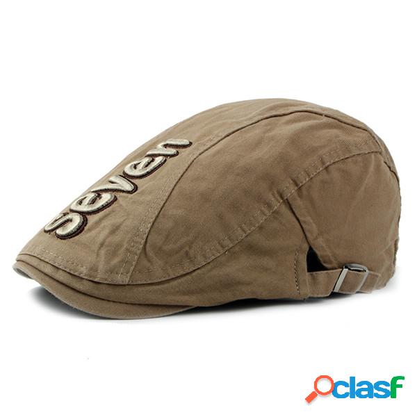 Homens Vintage Classic Algodão Bordado Boina Cap Retro