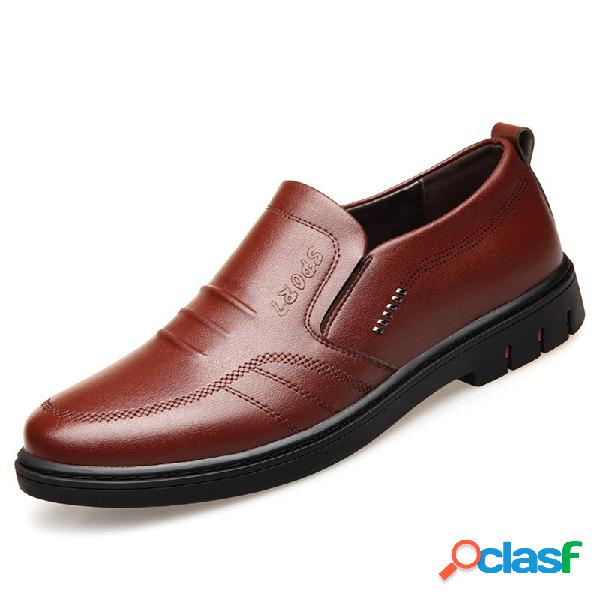 Homens de couro de microfibra antiderrapante Slip On Soft
