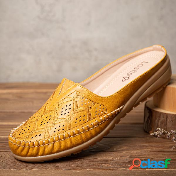 LOSTISY Ripple Costura Fechados Chinelos Mocassins Sem