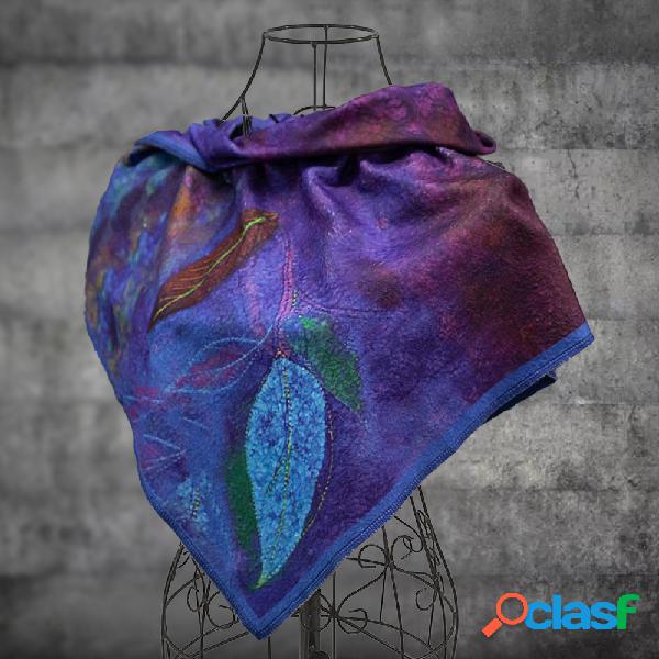 Lenços e xales de bloco de cor azul casual para mulher