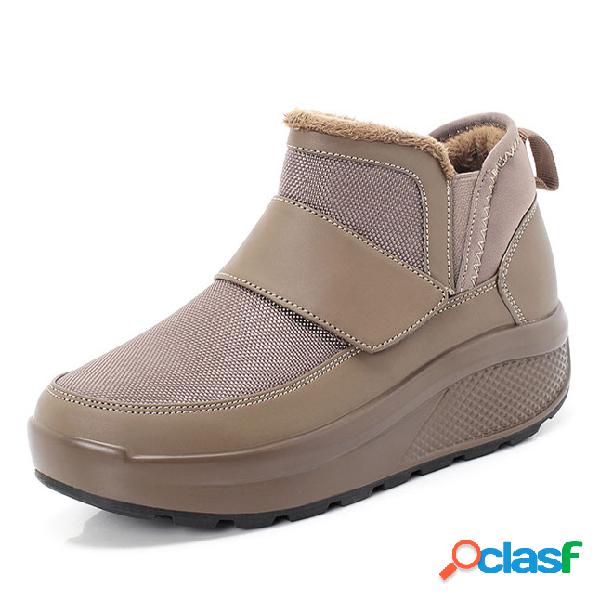 Malha de tamanho grande emenda emenda forrado quente sapatos