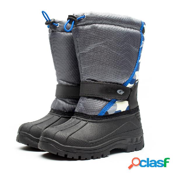 Meninos Meninas Color Match Elastic Banda Mid-calf botas de