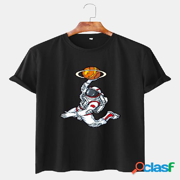 Mens Fun Alien Jogando Impresso respirável Casual Loose