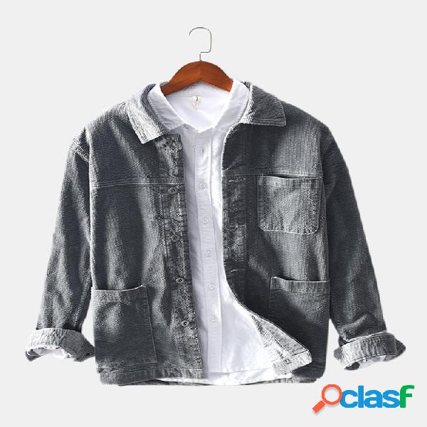 Mens Plain Style Veludo de algodão cor sólida Casual