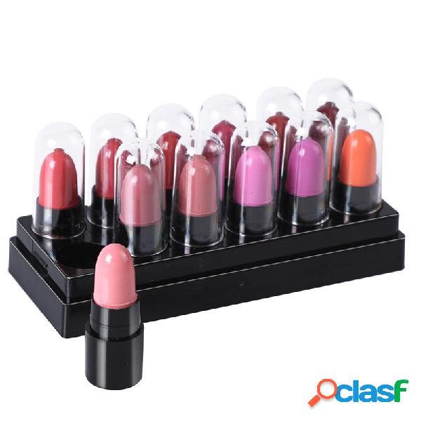 Mini 12 Cores Batom Long-Lasting Batom Fosco Hidratante Lip