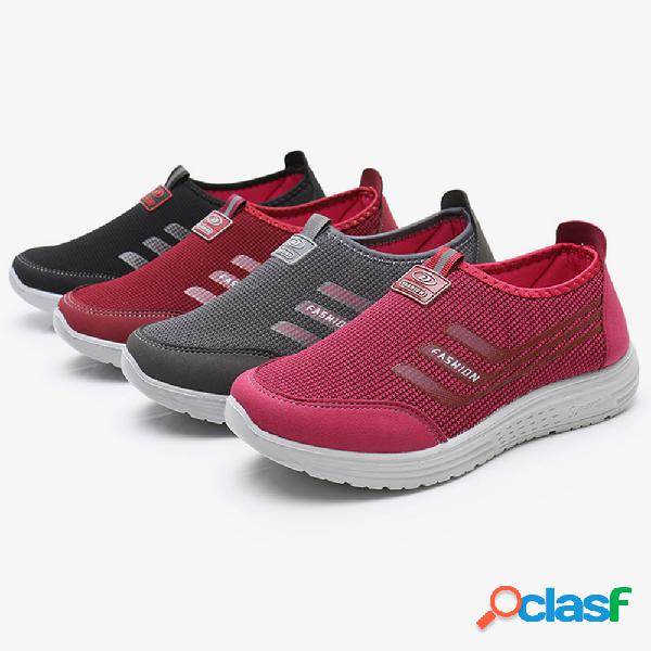 Mulheres Casual Light Mesh Soft Deslizamento em sapatos