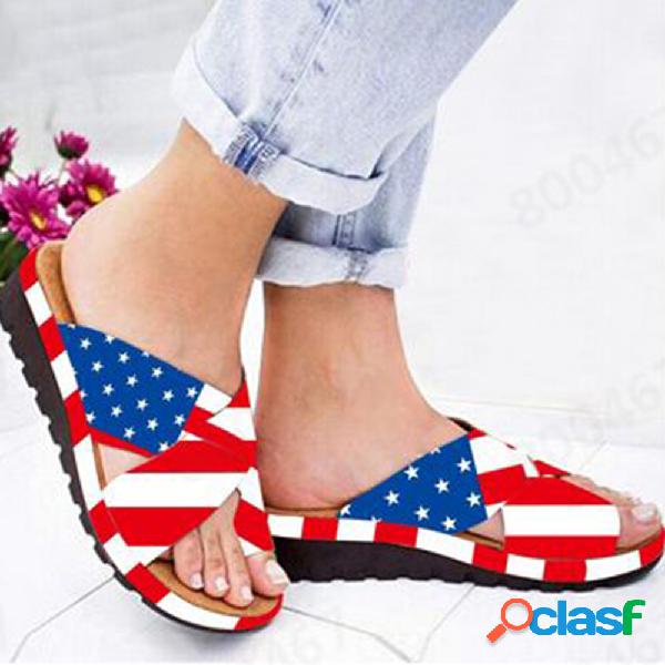 Mulheres Casual Praia Oco Out Clipe Toe Joanete ortopédico