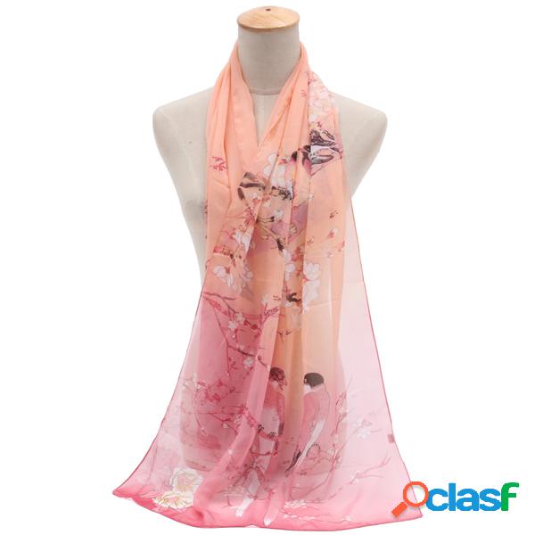 Mulheres Chiffon Oversize Shawl Casual Sunscreen Lenços À
