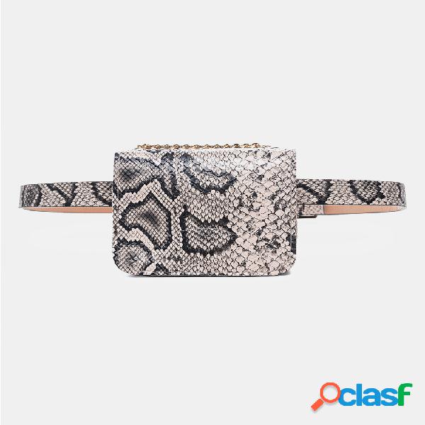 Mulheres Crocodile Padrão Cossbody Bolsa PU Cintura Pack