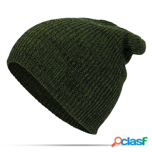 Mulheres Mens Sólidos de malha de lã Beanie Cap Ear