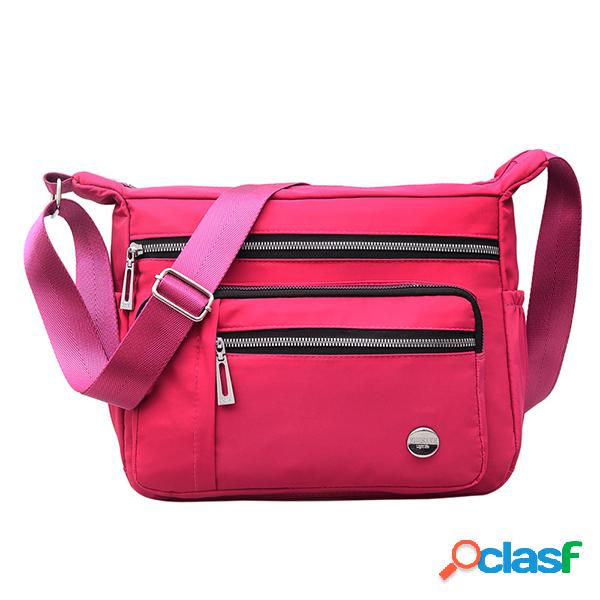 Mulheres Nylon Lazer impermeável Crossbody Bolsa Ombro ao