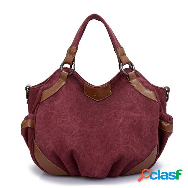 Mulheres Vintage Casual Canvas Hobo Handbag Shoulder Bolsa