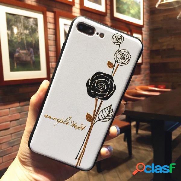 Mulheres Vintage Floral Emboss Estilo TPU Telefone Caso Capa