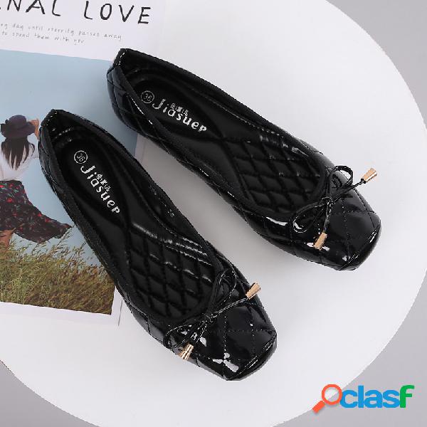 Mulheres bow decoração deslizamento em sapatos casuais
