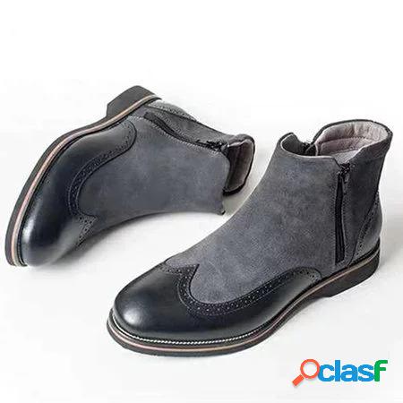 Mulheres tamanho grande splicing cor antiderrapante botas
