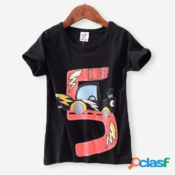 Número dos desenhos animados do menino imprimir t-shirt