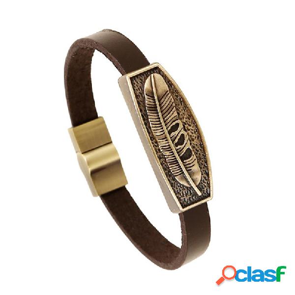 Pulseira De Punk Metal Soft Pulseira De Couro Pulseira De