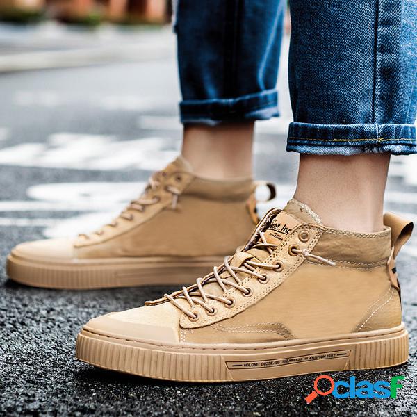 Sapatos de Lona de alta-top Tendência dos homens Selvagem