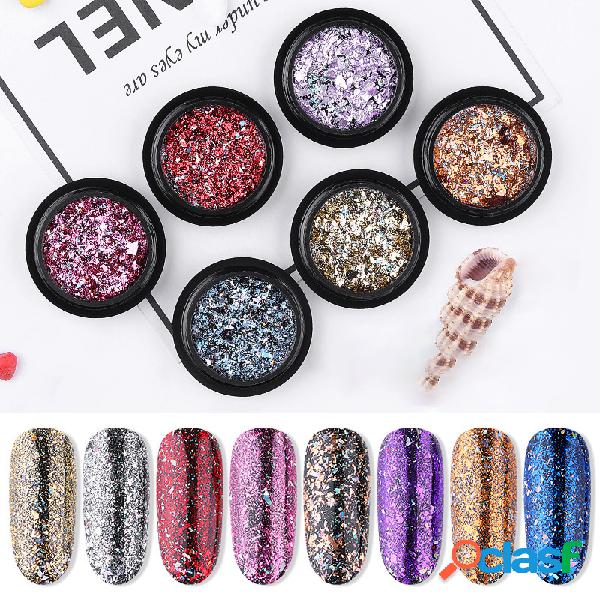 Shimmer Em Pó Brilho Lantejoulas Unhas Pó De Arte Unhas