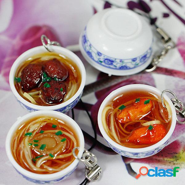 Simulação Alimentação Chaveiro Noodle Criativo Chinês