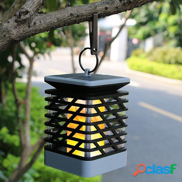 Solar Powered 75 LED Chama Efeito Pendurado Lanterna Luz Ao