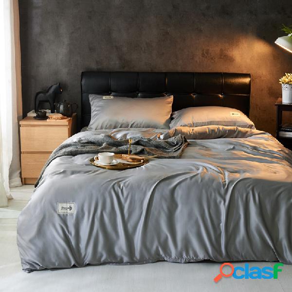 Tamanho da UE 3/4 Pcs Conjunto de Cama de Cetim de Seda