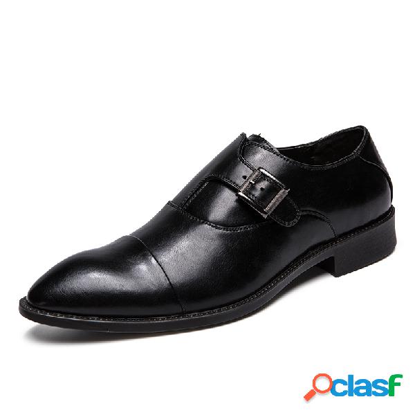 Tamanho grande homens Metal Buckle Business Formal Casual