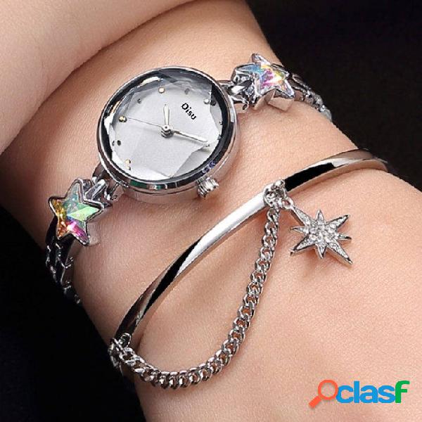 Trendy Quartz WristWatch Lucky Star Pingente Relógio de