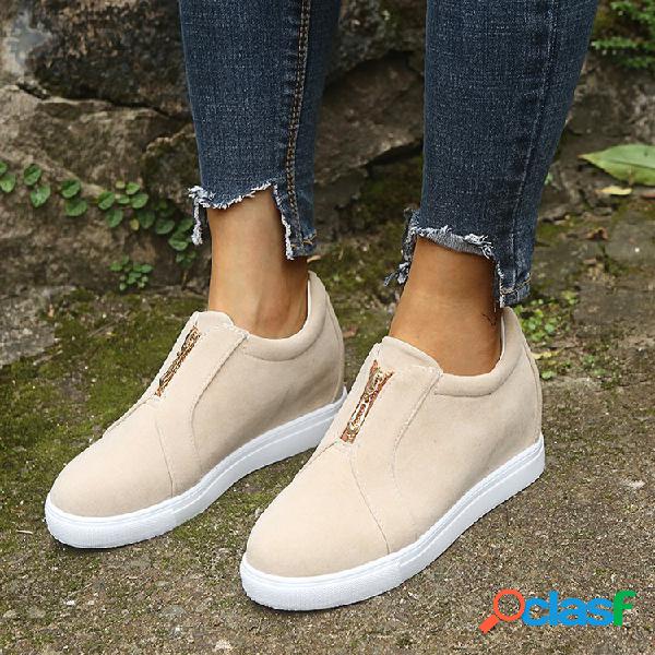 Zipper frontal calcanhar oculto skate sapatos casuais para