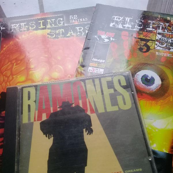 2 HQs risinho stars e 1 cd do Ramones pleasant dreams