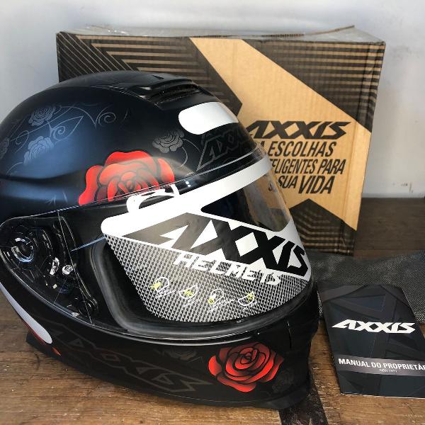 Capacete Axxis Eagle Flowers Matt Black/Red