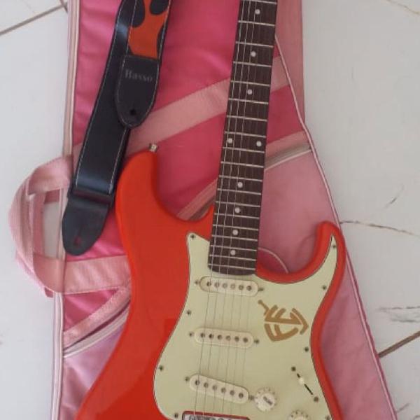 Kit Guitarra memphis mg32, capa, alça, caixa amplificadora