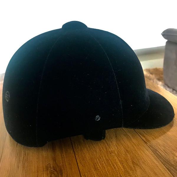 capacete para equitação instep aveludado preto