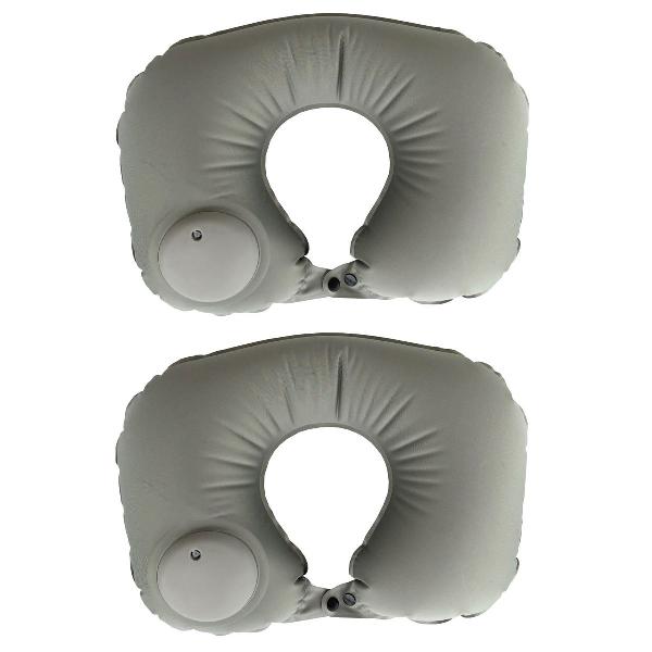 kit 2 almofada travesseiro inflável de pescoço de viagem
