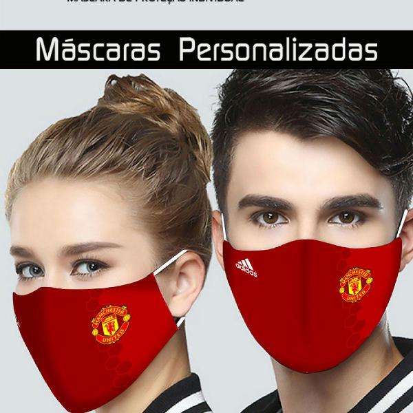 máscara Manchester United dupla tecido proteção