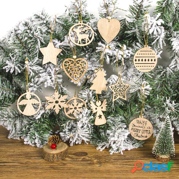 12Pcs Oco Europeu Flocos de neve de Natal Pingentes de