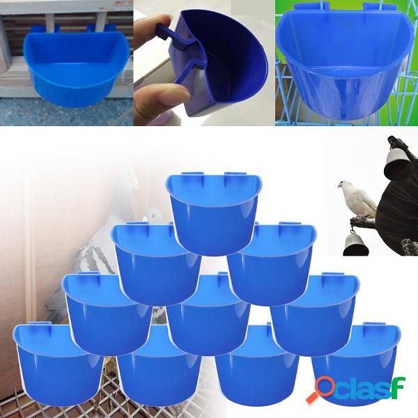 1PCS Blue Hanging Water Feeder Cage Copos de animais
