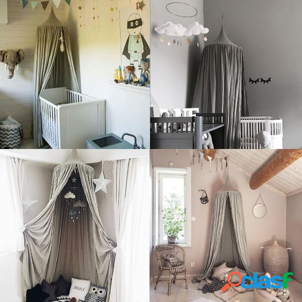 220cm Cinzento Redondo Dome Cama Canopy Crianças Leitura