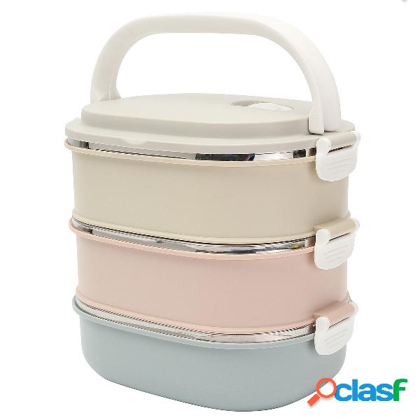 3 Tier Aço Inoxidável Isolado Bento Lunch Box Térmica