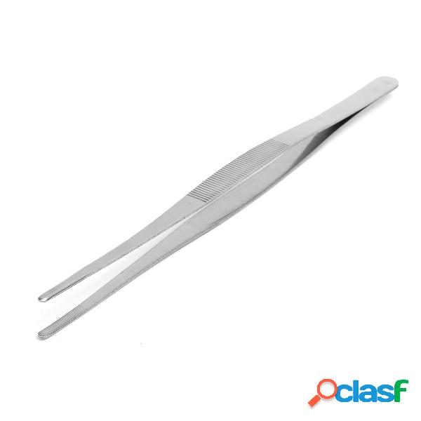 30cm de aço inoxidável Prata Long Tongs Straight Tweezers