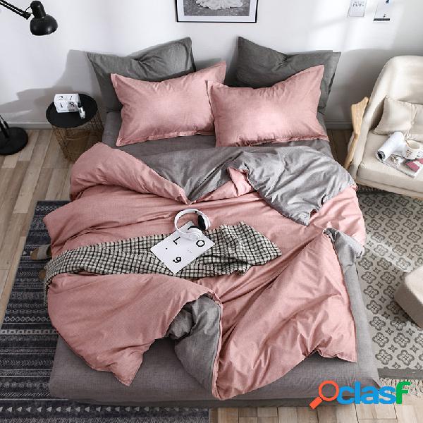 4 Pcs INS Conjuntos de Cama Treliça Minimalista Acolchoado