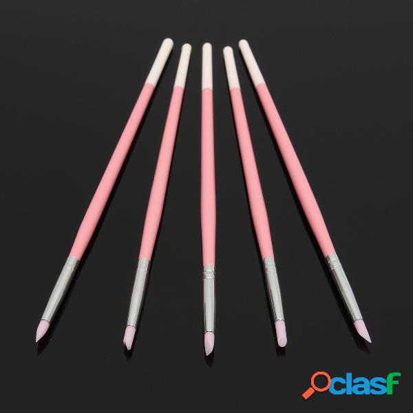 5Pcs / Kit Silica Gel Nail Pen Manicure Gravação